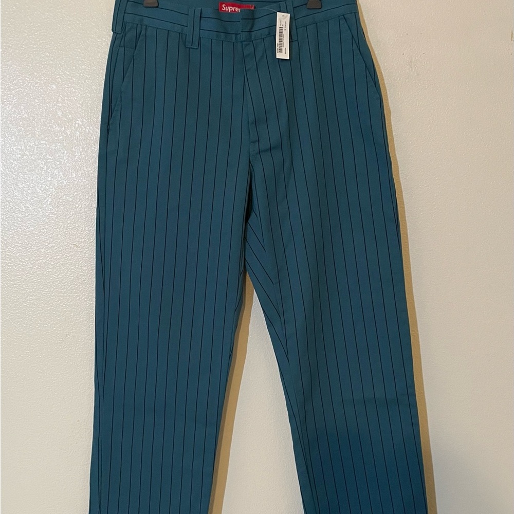 Supreme striped work pants.